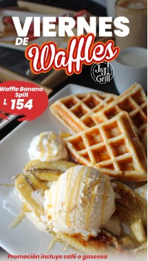 Disfruta los viernes de los deliciosos Waffles en J&J Grill